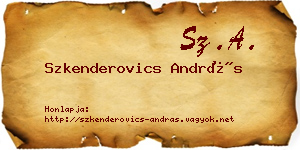 Szkenderovics András névjegykártya